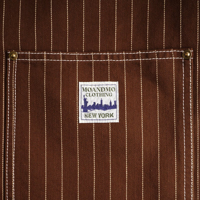 PINSTRIPED CHORE JACKET / BROWN