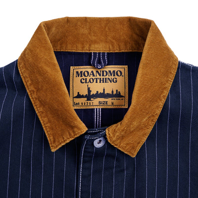 PINSTRIPED CHORE JACKET / DARK NAVY