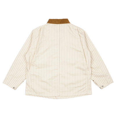 PINSTRIPED CHORE JACKET / IVORY