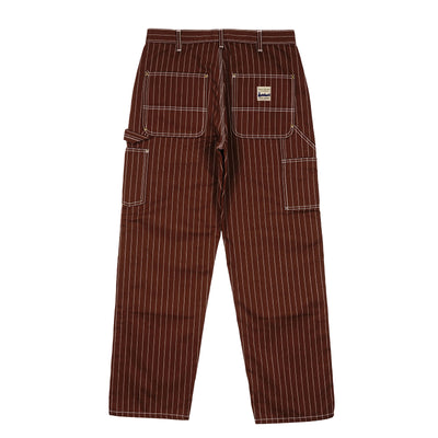 PINSTRIPED DOUBLE KNEE PANTS / BROWN