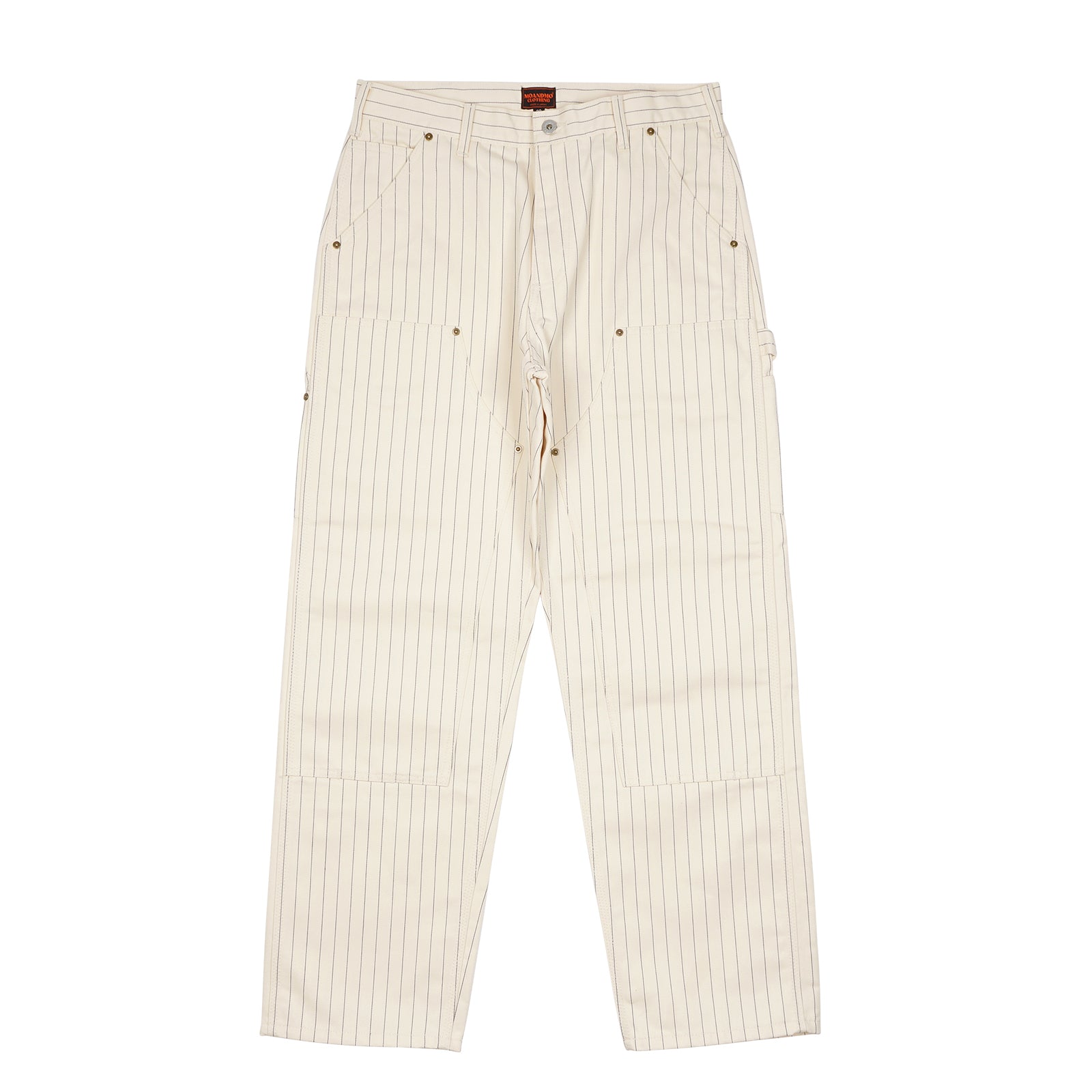 PINSTRIPED DOUBLE KNEE PANTS / IVORY | MOANDMO® CLOTHING