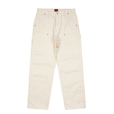 PINSTRIPED DOUBLE KNEE PANTS / IVORY